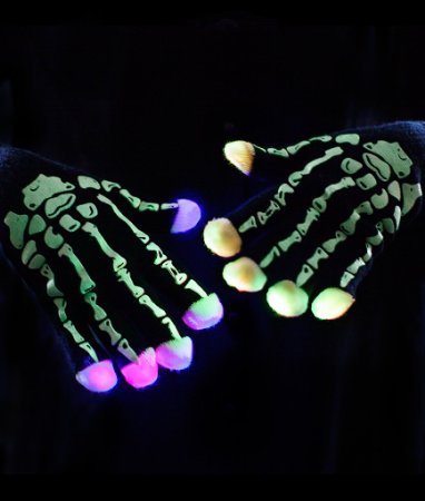 LED светещи ръкавици скелет