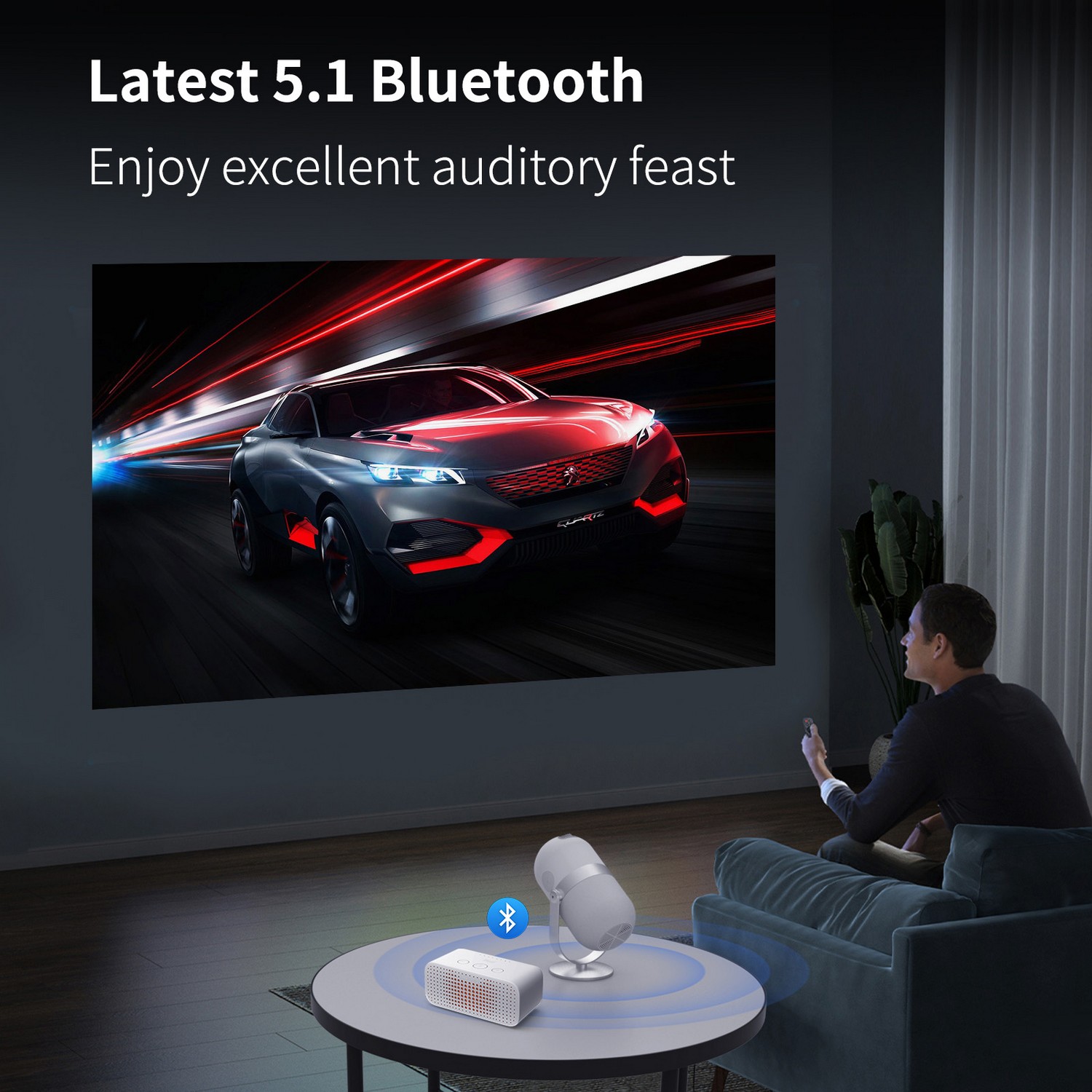 bluetooth wifi проектор мини 4k преносим