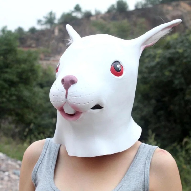 Заек - Карнавални маски, маска за лице латекс силикон