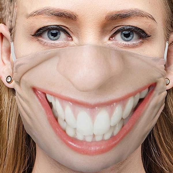 дамска усмивка маска на лицето