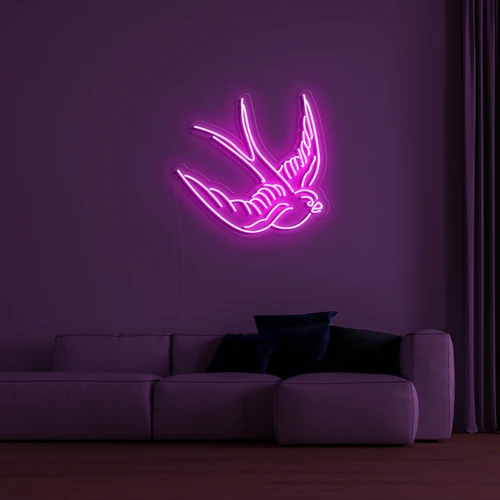3D LED неоново лого на стена - гълъб