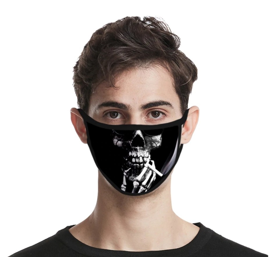 черна защитна маска с форма на череп полиестер
