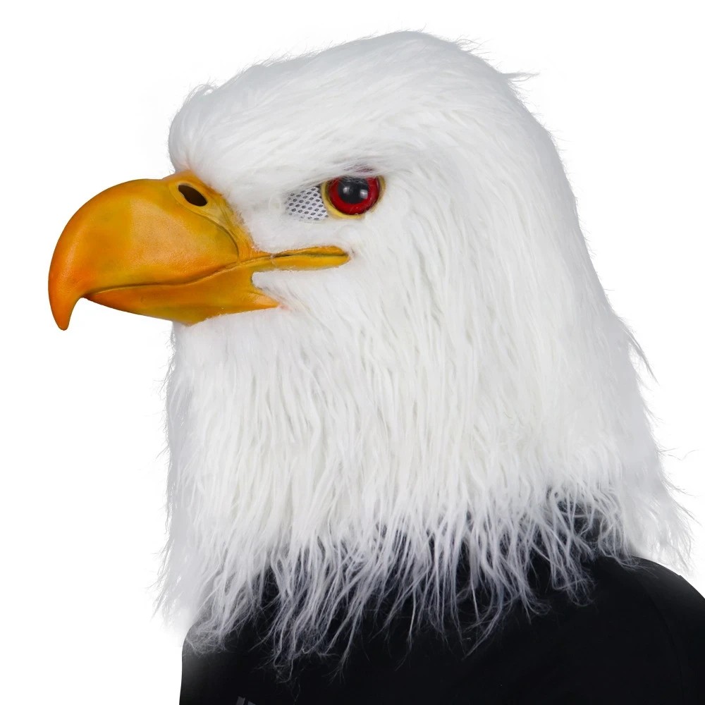 силиконова маска с глава на бял орел