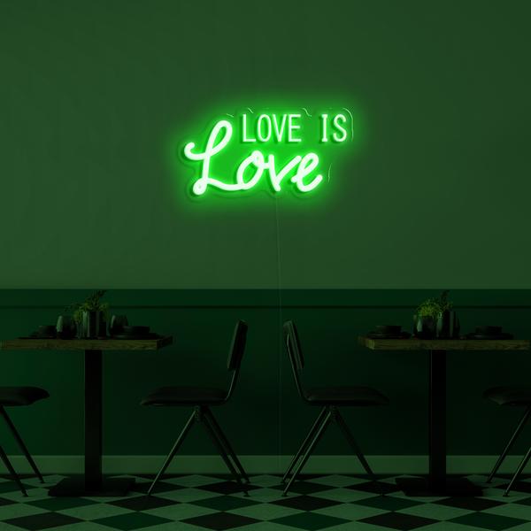 3D неоново LED лого на стена - Love is Love с размери 50см