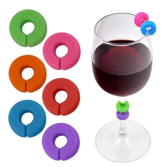 халки за чаши за вино, цветни етикети