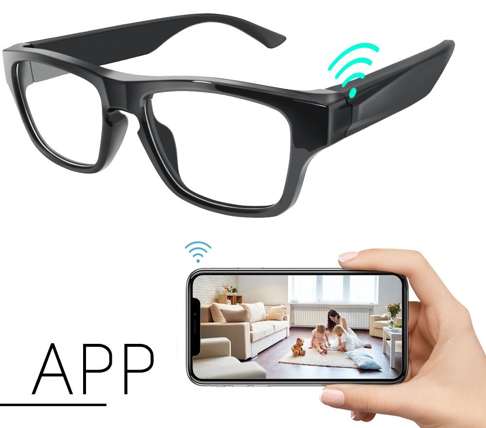 шпионски очила с HD камера wifi поток през мобилен телефон