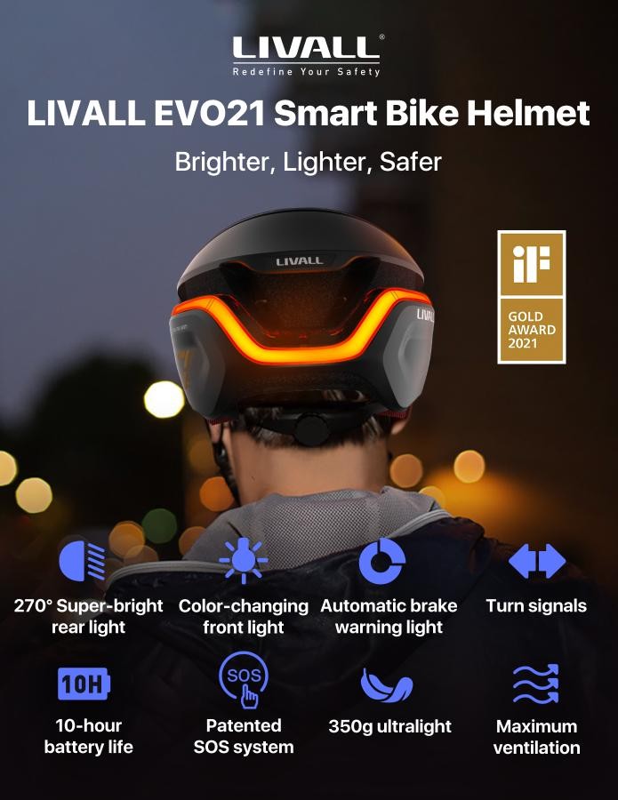 SMART велосипедна каска - Livall EVO21