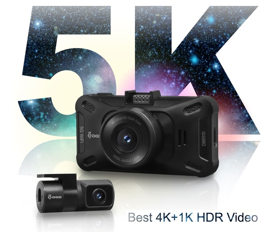 най-добрата видеорегистратор 4k 5k камера за кола двойна DOD GS980D