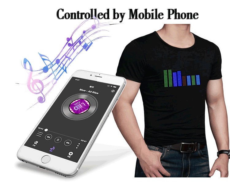 светодиодна риза програмируем смартфон мобилен телефон