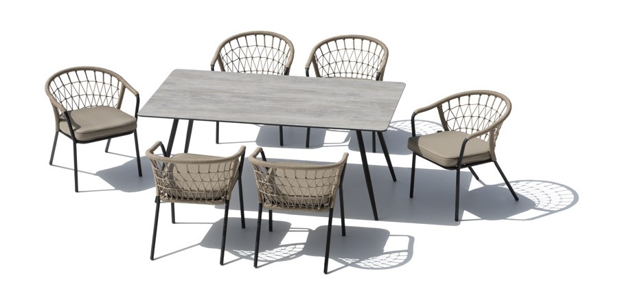Луксозен комплект за сядане в градината - маса за хранене със столове