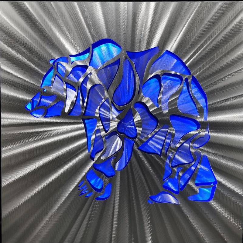 полярна мечка - LED абстрактни метални картини 3D алуминий