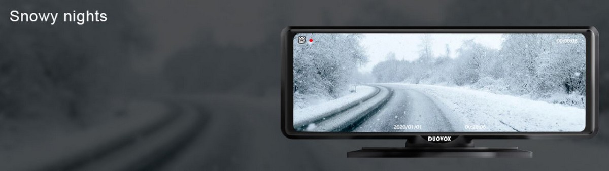 най -добрата камера за автомобили duovox v9 - снеговалеж