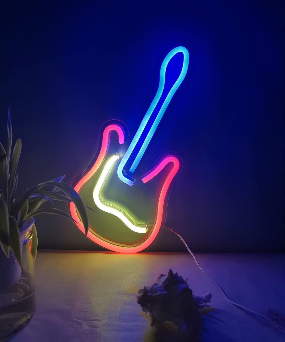 светеща китара на стена - LED неон