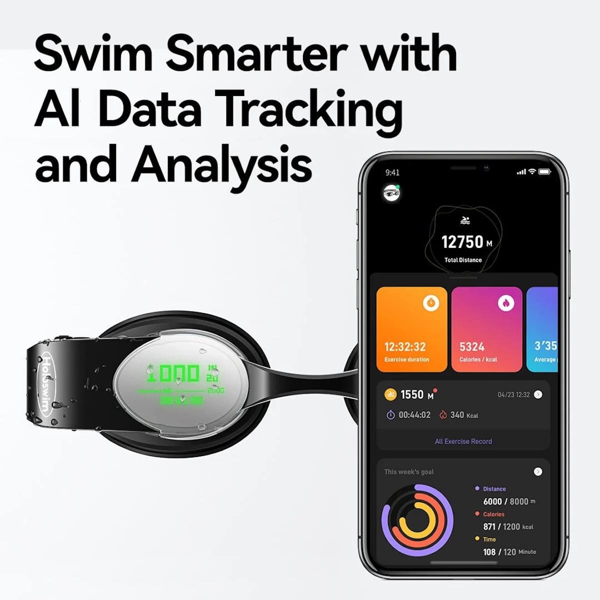 смарт Очила за плуване holo swim с приложение за смартфон