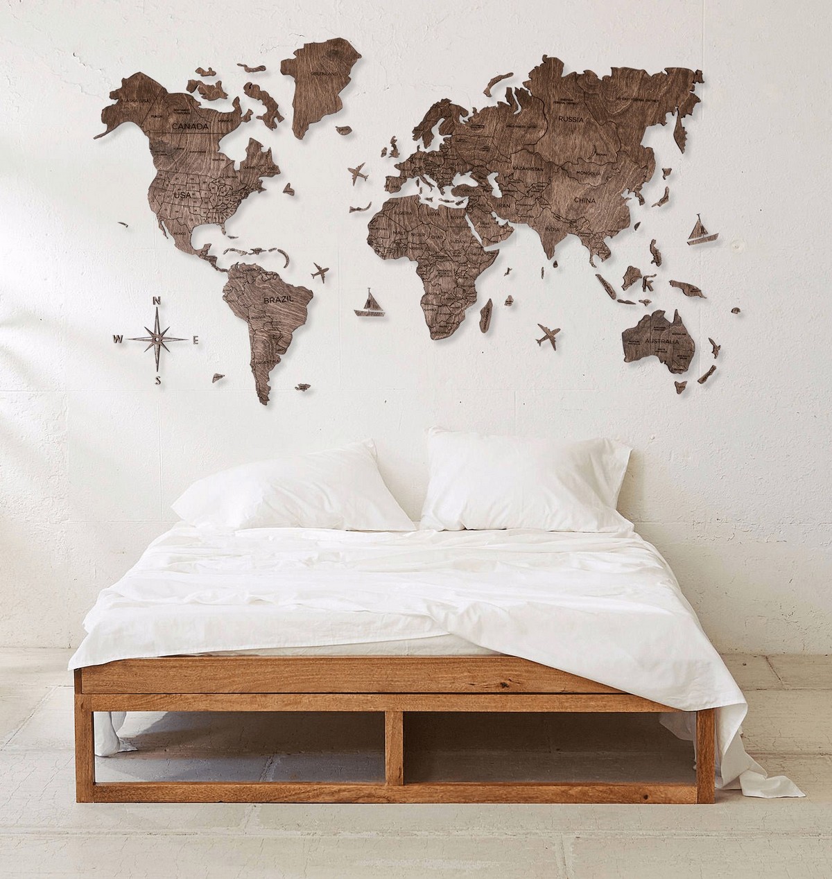 Карта на света на стената 200x120 cm