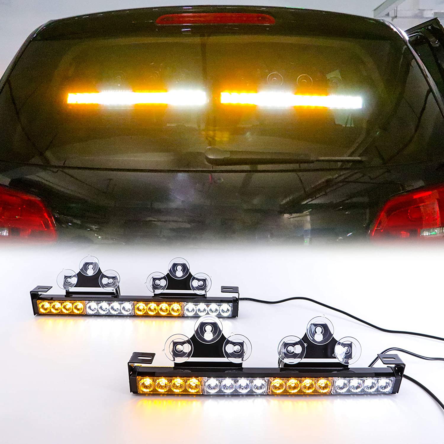 Мигащи LED светлини за кола жълто бяло многоцветно