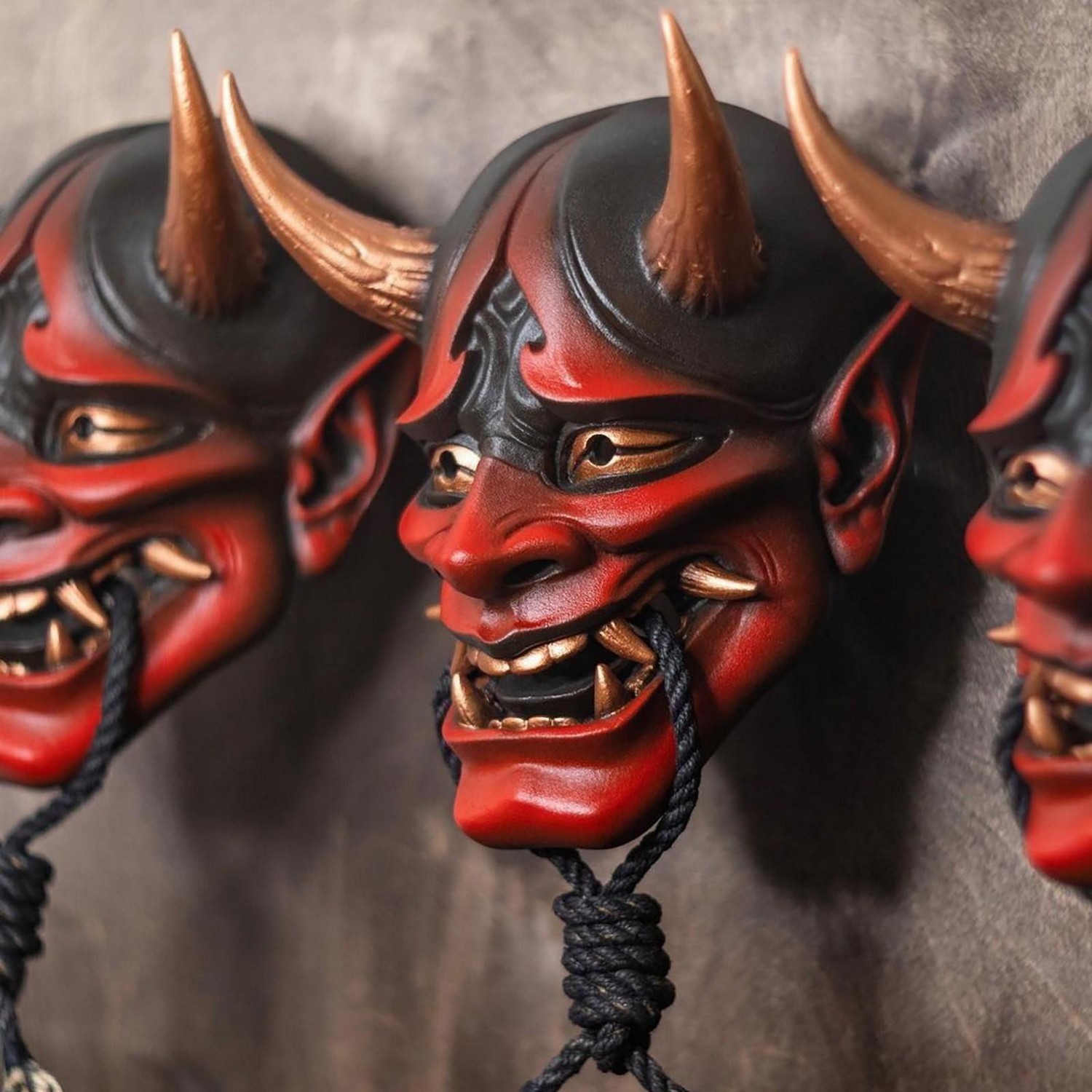 маска за глава на демон за Хелоуин - японски мотив