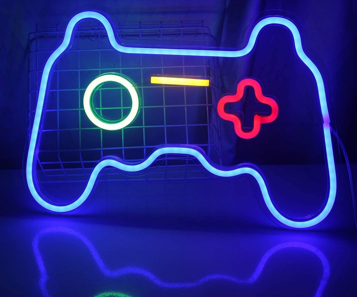 неоново led лого на стенно осветление - геймпад