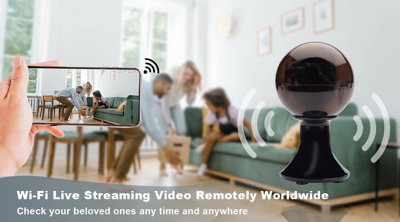 wifi поток на живо безжична охранителна камера черна топка