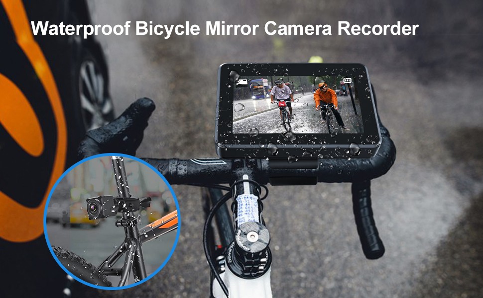 водоустойчива велосипедна камера IP68 с монитор със запис