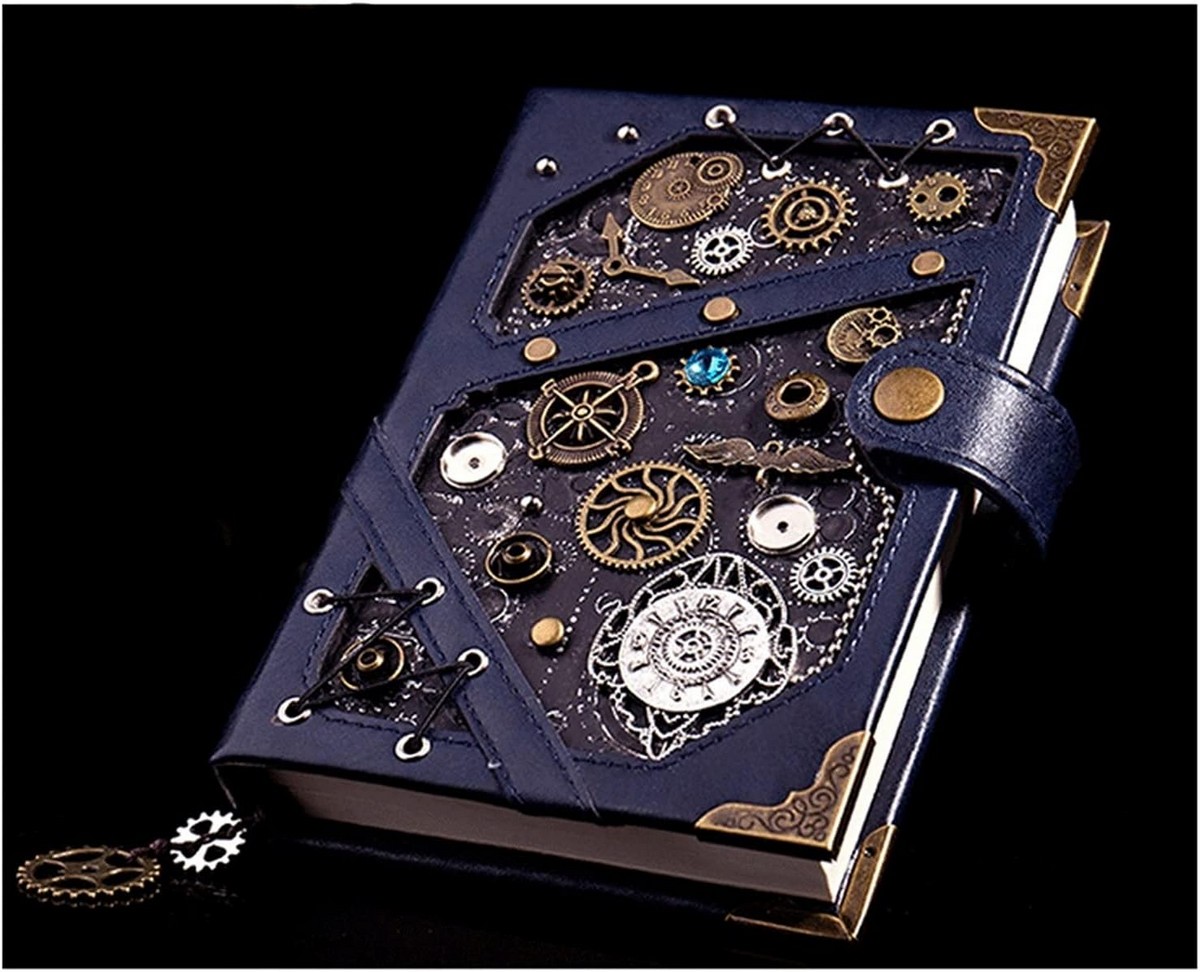 комплект бележници steampunk - луксозен тефтер от еко кожа