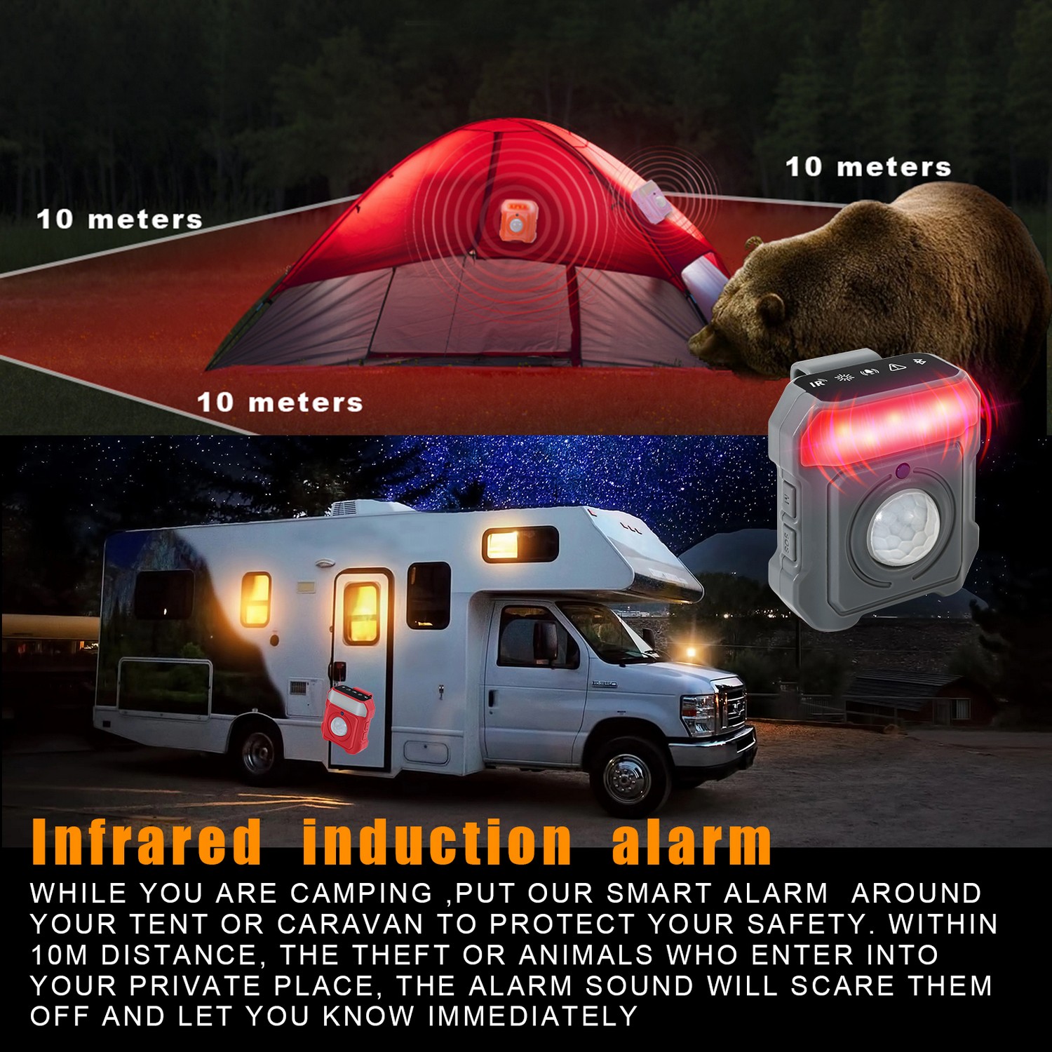 аларма за палатков къмпинг - PIR сензор за движение