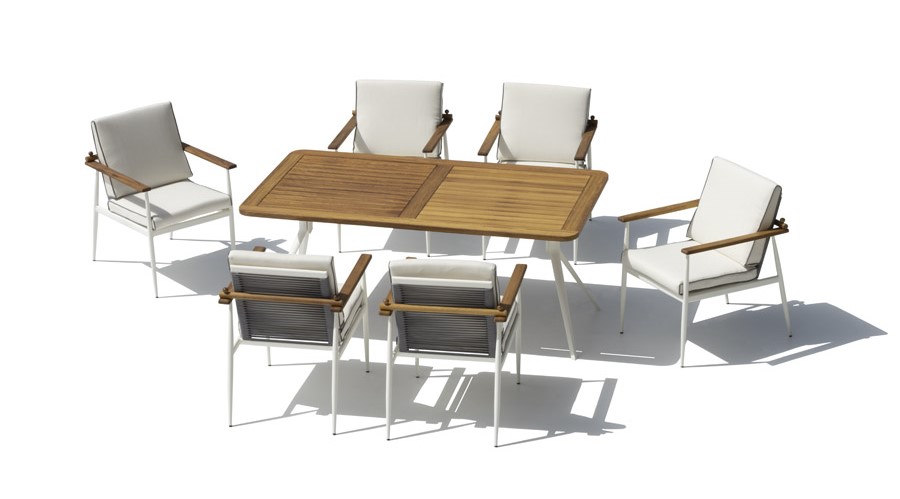 Комплект трапезна маса и стол - Луксозна дървена градинска мебел