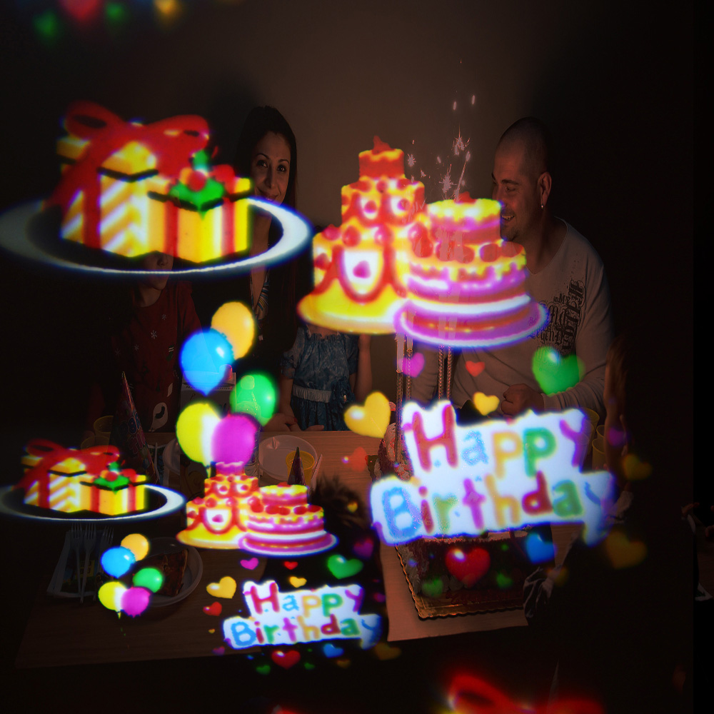 led проектор за парти забавление за прожекция на честит рожден ден на балони