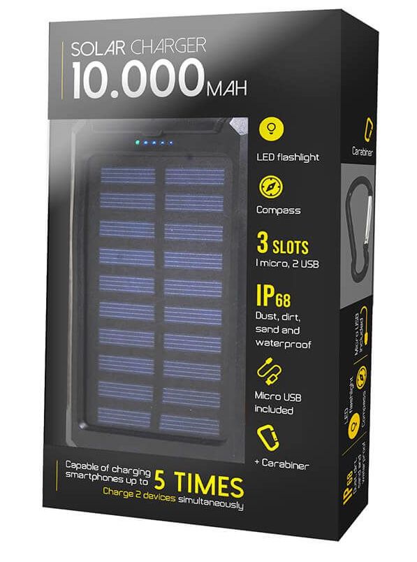 преносимо слънчево зарядно устройство 10000 mah мобилен телефон