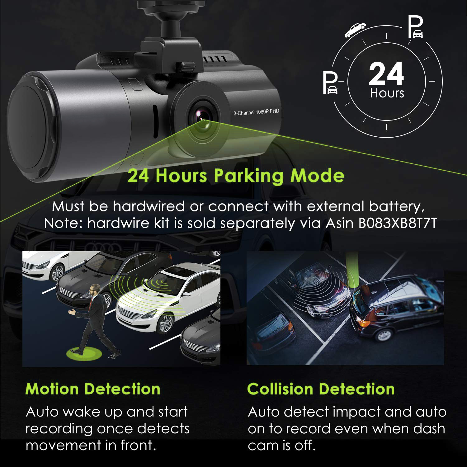 Автомобилна камера Profio S12 режим на паркиране