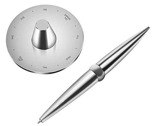 сребърна химикалка от неръждаема стомана с магнитна основа