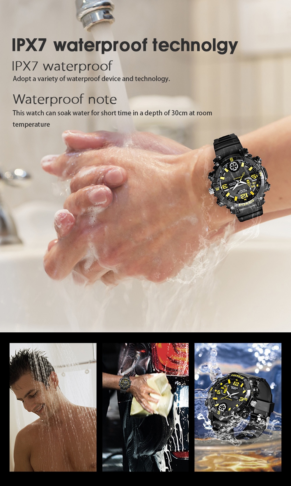 часовник с водоустойчива IPX7 камера