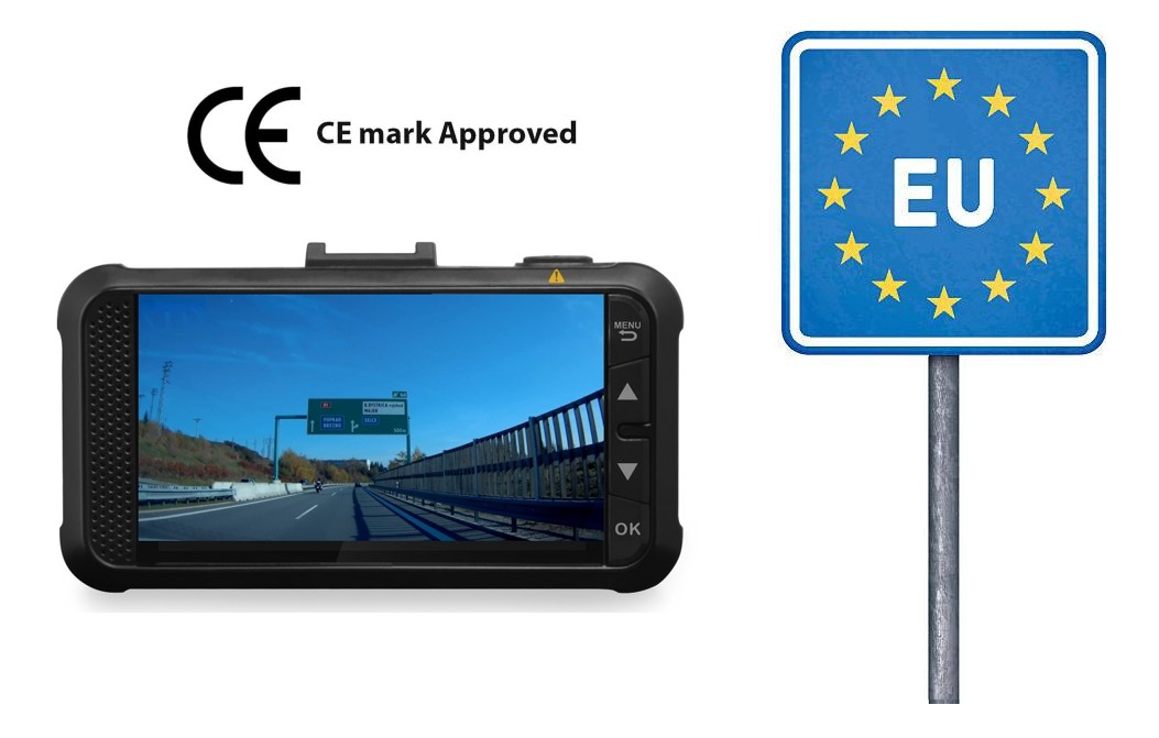 сертифицирана камера за кола dashcam dod gs980d в ЕС