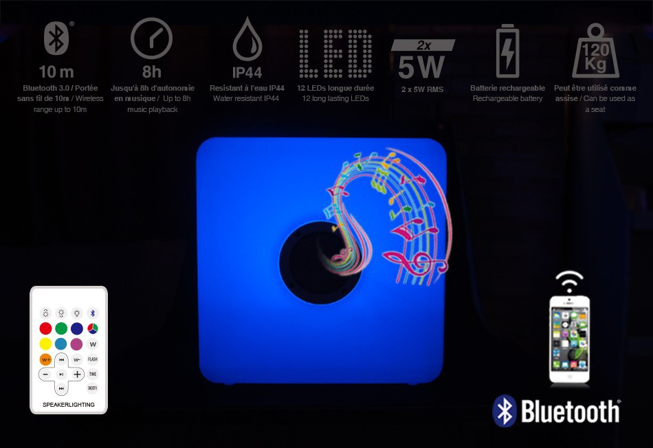 bluetooth светещ LED градински високоговорител