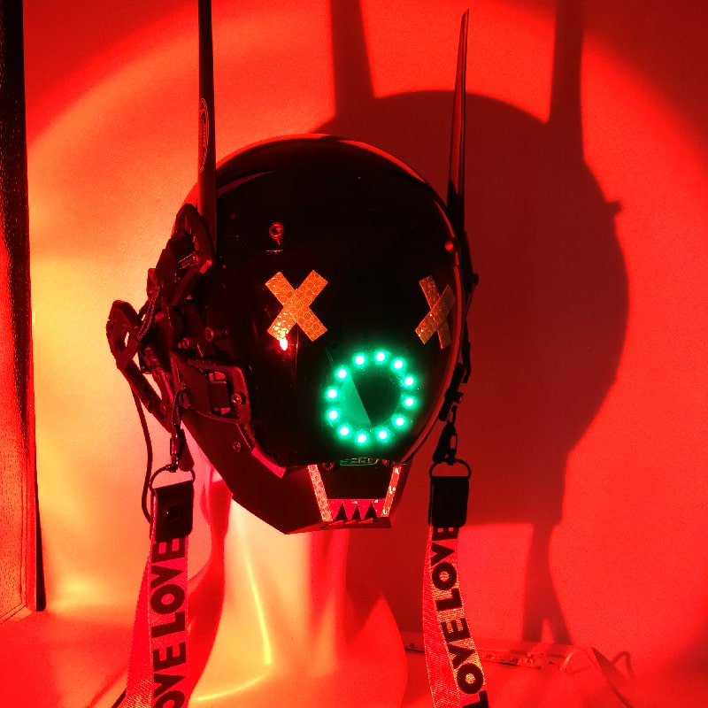 Светещ Cyberpunk LED маска шлем